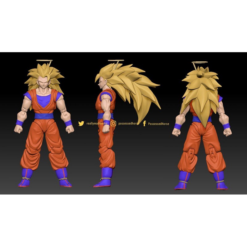 Demoniacal Fit SH Figuarts Custom Super Saiyan Goku Head Repainted.(Cell  Saga)